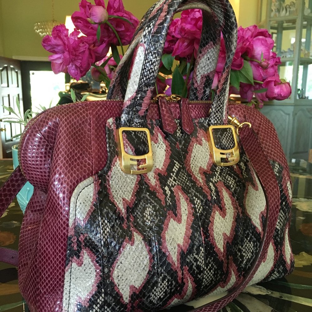 Fendi Ayers Python Top Handle Bag - Multicolor - image 3